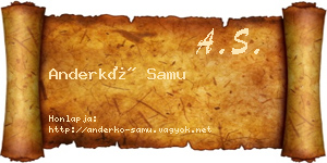 Anderkó Samu névjegykártya